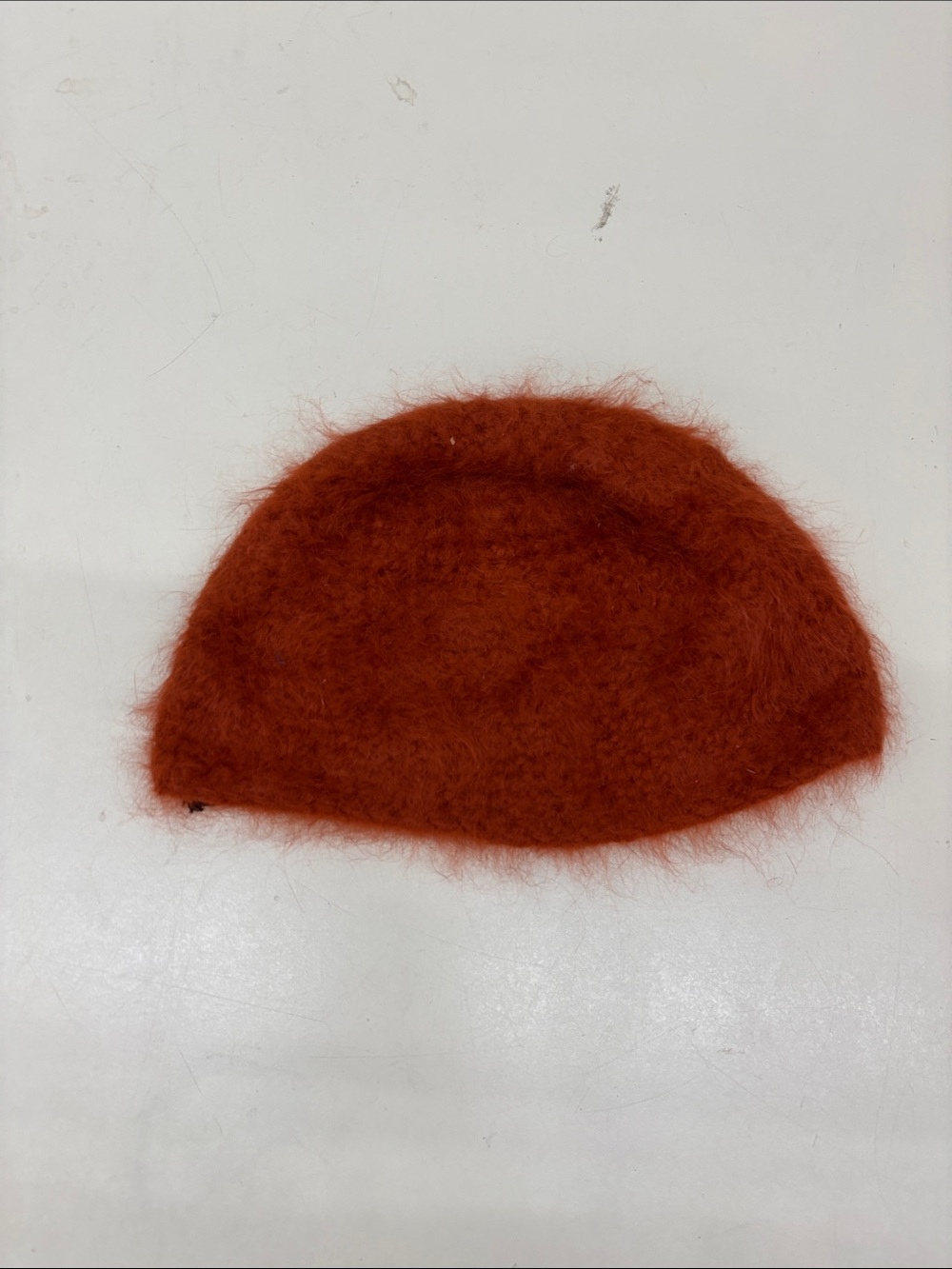 Cozy Rust Orange Fuzzy Women's Beret